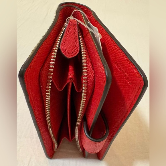 NWT Coach Crossgrain Leather Red Zip Wallet F54010 - Picture 4 of 4
